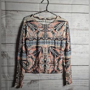 Abercrombie & Fitch Multicolor Embroidered Top Women Size Medium